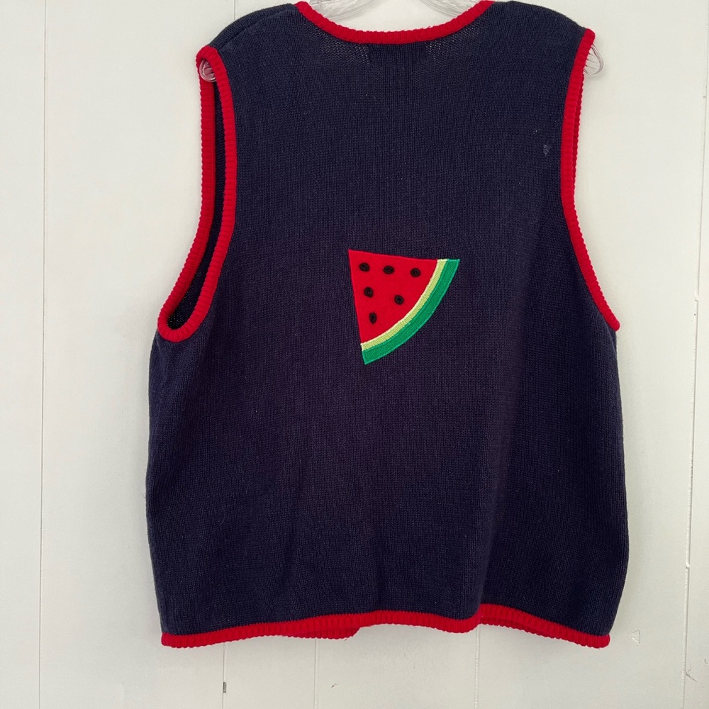 Vintage Mandal Bay 1980’s Sweater Vest Summer Cook Out Grilling Bbq Picnic Sz XL - Picture 12 of 13